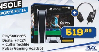 Euronics PlayStation 5 Digital + FC24 + Cuffia Techlife Pulsar Gaming Headset offerta
