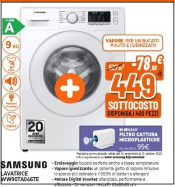 Expert Samsung LAVATRICE WW90TA046TE offerta