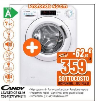 Expert CANDY  LAVATRICE SLIM CSS4127TWMEII offerta