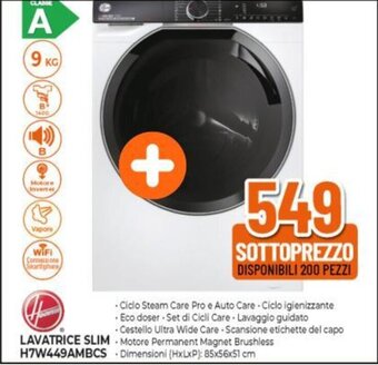 Hoover LAVATRICE SLIM H7W449AMBCS