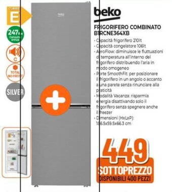 beko FRIGORIFERO COMBINATO BIRCNE364XB
