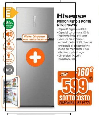 Hisense FRIGORIFERO 2 PORTE RT600N4WC2