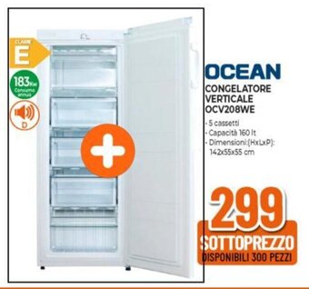 Expert OCEAN CONGELATORE VERTICALE OCV208WE offerta
