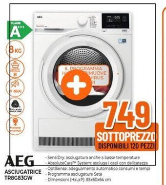 Expert AEG ASCIUGATRICE TR8G83GW offerta