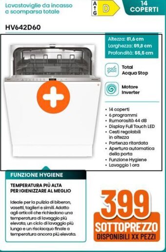 Expert Lavastoviglie da incasso a scomparsa totale HV642D60 offerta