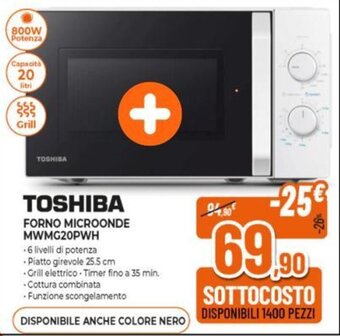 Expert TOSHIBA FORNO MICROONDE MWMG20PWH offerta