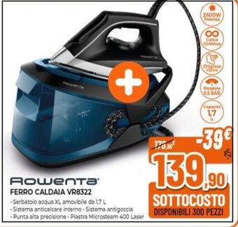 Expert Rowenta FERRO CALDAIA VR8322 offerta