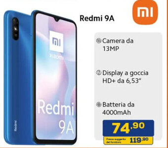 Euronics Redmi 9A offerta