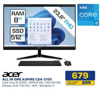 Euronics acer ALL IN ONE ASPIRE C24-1700 offerta