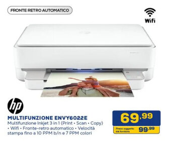 Euronics hp MULTIFUNZIONE ENVY6022E offerta