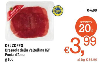 DEL ZOPPO Bresaola della Valtellina IGP Punta d'Anca g 100