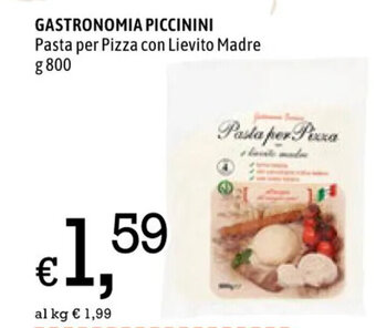 Famila Market GASTRONOMIA PICCININI Pasta per Pizza con Lievito Madre g 800 offerta