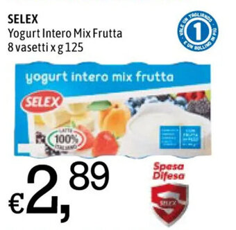 Famila Market SELEX Yogurt Intero Mix Frutta 8 vasetti x g 125 offerta