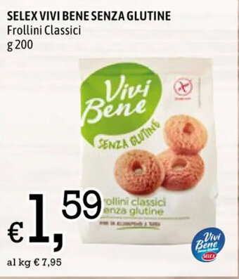 Famila Market SELEX VIVI BENE SENZA GLUTINE Frollini Classici g 200 offerta