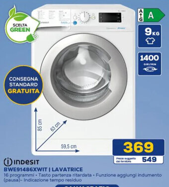 Euronics Indesit BWE91486XWIT I LAVATRICE offerta
