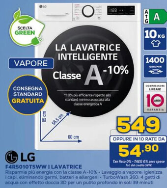 Euronics LG F4R5010TSWW I LAVATRICE offerta
