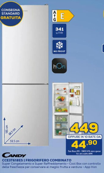 Euronics CANDY CCE3T618ES | FRIGORIFERO COMBINATO offerta