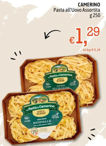Famila Market CAMERINO Pasta all'Uovo Assortita g 250 offerta