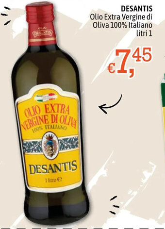 Famila Market DESANTIS Olio Extra Vergine di Oliva 100% Italiano litri 1 offerta