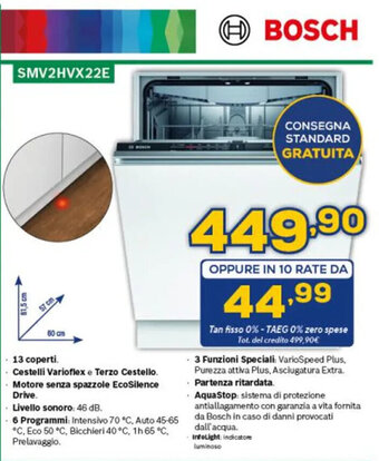 Euronics BOSCH SMV2HVX22E offerta