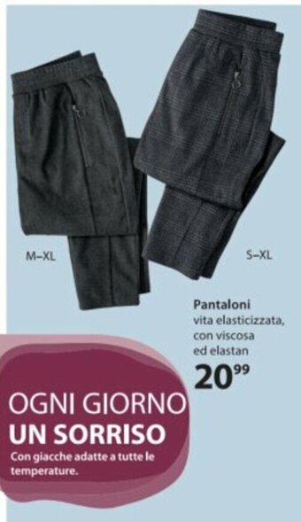 NKD Pantaloni vita elasticizzata, con viscosa ed elastan S-XL M-XL offerta