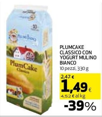 Coop Superstore PLUMCAKE CLASSICO CON YOGURT MULINO BIANCO 10 pezzi, 330 g offerta