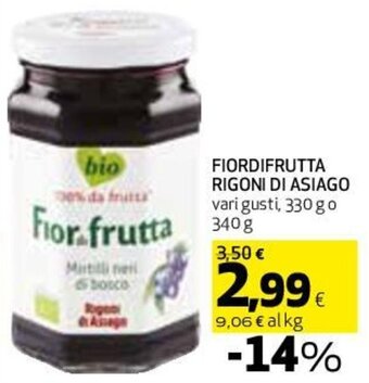 Coop Superstore FIORDIFRUTTA RIGONI DI ASIAGO vari gusti, 330 g o 340 g offerta
