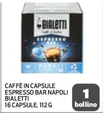 Coop Superstore CAFFÈ IN CAPSULE ESPRESSO BAR NAPOLI BIALETTI 16 CAPSULE, 112 G offerta