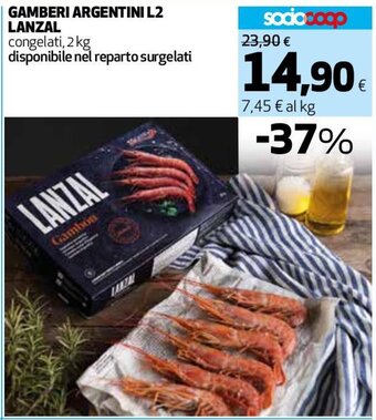 Coop Superstore GAMBERI ARGENTINI L2 LANZAL 2 kg offerta