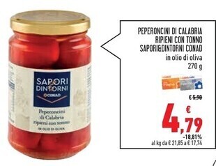 Conad Superstore Sapori & dintorni peperoncini di calabria ripieni con tonno offerta
