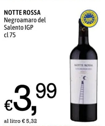 Famila Market NOTTE ROSSA Negroamaro del Salento IGP cl 75 offerta