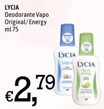 Famila Market LYCIA Deodorante Vapo Original/Energy ml 75 offerta