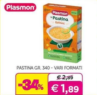 Universo Bimbo Plasmon PASTINA GR. 340- VARI FORMATI offerta