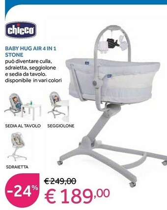 Prenatal Chicco Baby Hug Air 4 In 1 Stone offerta