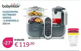 Prenatal Humana Babymoov Cuocipappa Nutribaby Grigio + 3 Babybols offerta
