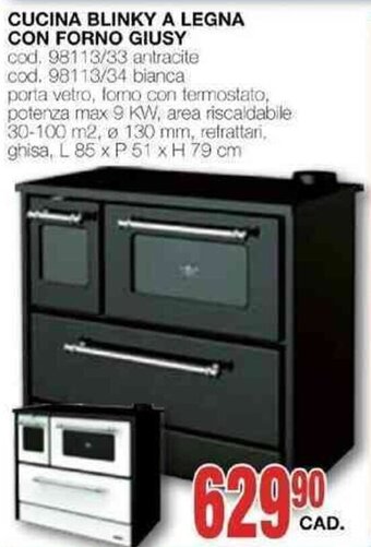Mondo Brico CUCINA BLINKY A LEGNA CON FORNO GIUSY offerta