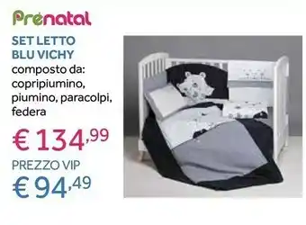 Prenatal Set Letto Blu Vichy offerta