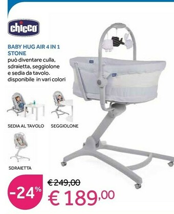 Prenatal Chicco Baby Hug Air 4 In 1 Stone offerta