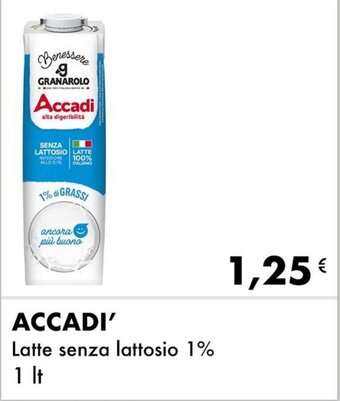 ACCADI' Latte senza lattosio 1% 1 lt