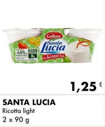 Iper Tosano SANTA LUCIA Ricotta light 2 x 90 g offerta