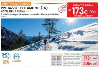 PREDAZZO- BELLAMONTE (TN) HOTEL STELLA ALPINA