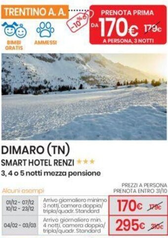 Eurospin DIMARO (TN) SMART HOTEL RENZI offerta