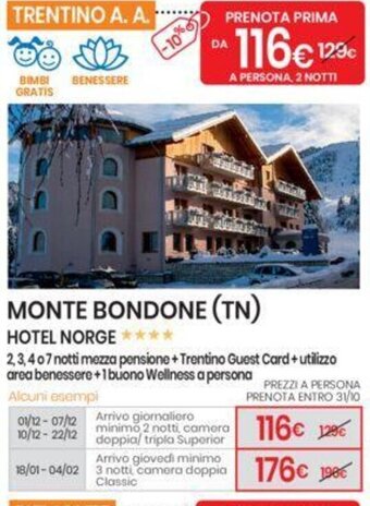MONTE BONDONE (TN) HOTEL NORGE