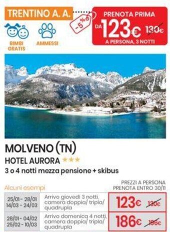 Eurospin MOLVENO (TN) HOTEL AURORA offerta