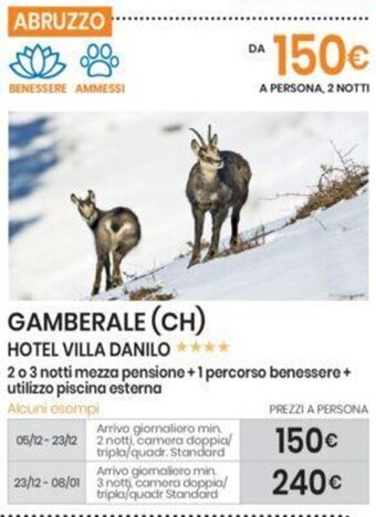 Eurospin GAMBERALE (CH) HOTEL VILLA DANILO offerta