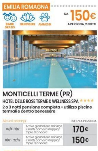 Eurospin MONTICELLI TERME (PR) HOTEL DELLE ROSE TERME & WELLNESS SPA offerta