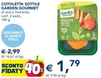 Esselunga COTOLETTA SOTTILE GARDEN GOURMET 180 g offerta