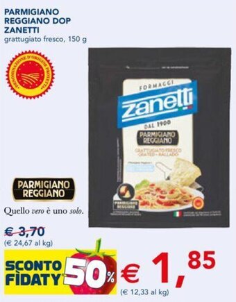 Esselunga PARMIGIANO REGGIANO DOP zanetti 150 g offerta