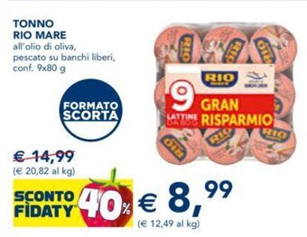 Esselunga TONNO RIO MARE 9 x 80 g offerta