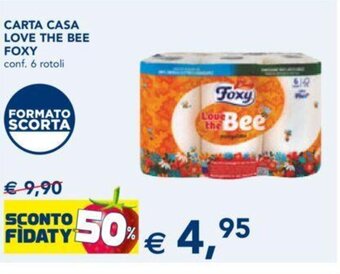 Esselunga CARTA CASA LOVE THE BEE FOXY conf. 6 rotoli offerta
